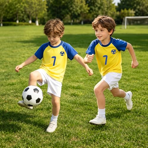 Image of Soccer Jersey Kids Boys Argentina Jersey Shirt Soccer Boys Tshirts Round Neck Short Sleeve Top