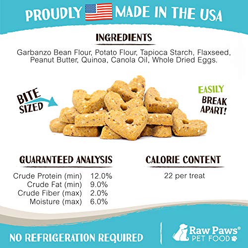 Raw Paws Peanut Butter Dog Biscuits, 10-Oz - Crunchy Grain Free Dog Treats Made In Usa Only - Corn & Soy Free Pb Dog Treats - Heart Shaped Dog Treats & Puppy Biscuits - Peanut Butter Snacks For Dogs #TOP2