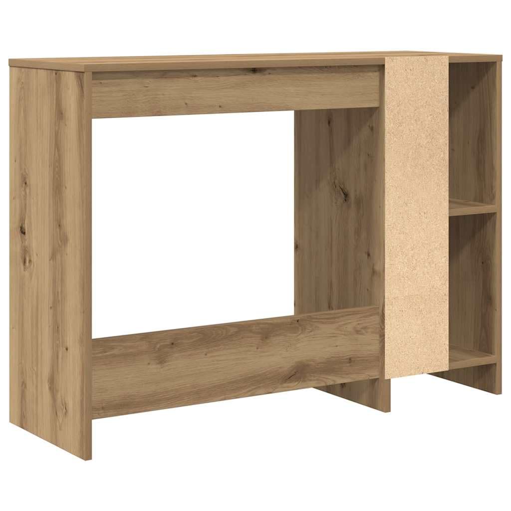 Scrivania Artisan Rovere 102,5 x 35 x 75 cm, robusto legno tavolo da ufficio con 4 scomparti per laptop e forniture per ufficio, ideale per la casa e la camera degli studenti
