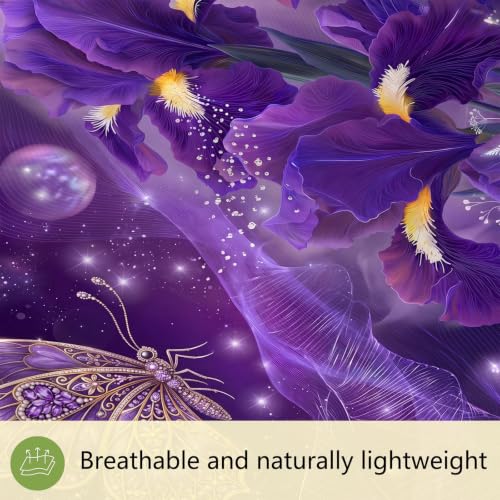 Parure de lit king 220x240 housse de couette violette avec 2 taies - 6