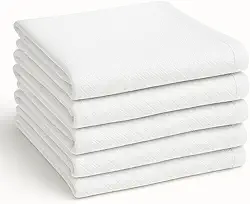 Jogo Pano de Prato Branco, 100% Poliéster, 70x40 cm, Kit com 5 Unidades, Super Absorvente