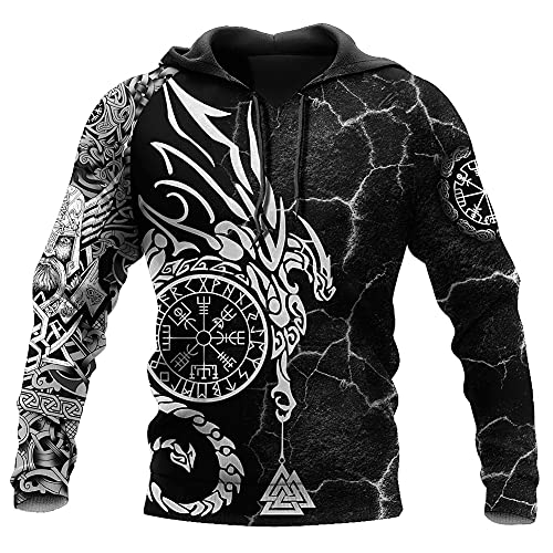 Pullover Viking homme taille M, fini les sweats ternes avec ce pull graphique zippé Fenrir Odin - 2