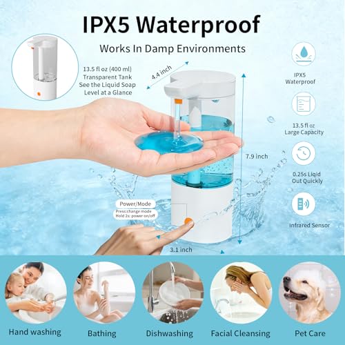 Automatic Liquid Soap Dispenser Touchless 13 5oz 400mL Orange - image 3