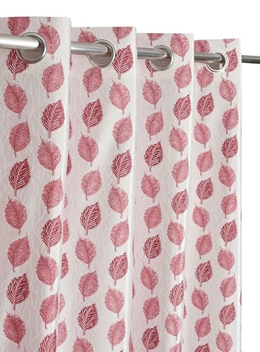 Image of Room Darkening Home Decor Curtains for Living Room, Bedroom Doors and Windows Panel, Parda, Eyelets Hanging, Maroon, 4 x 6 Feet, Pack of 2