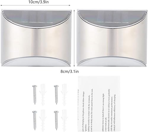 Miniatura 7 de Lámpara de pared solar de acero inoxidable Cerca de seguridad Control de iluminación Escalera de pared exterior Accesorio de iluminación para