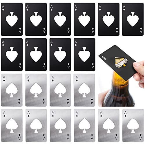 20 pezzi Ace of Spades apribottiglie, carta di credito in acciaio inox, apribottiglie per ristorante, cucina, matrimonio, festa preferita