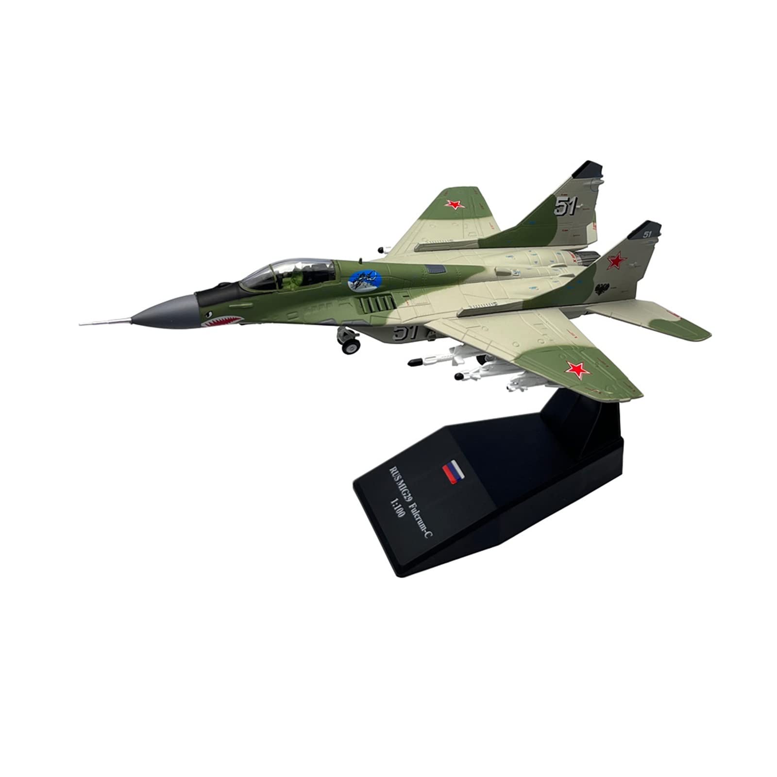 Model Airplane 1/100 Fit For MIG-29 Mig29 Fulcrum C Fighter Die-Cast Metal Airplane Model Toy Ornament Scale Plane Model(B)