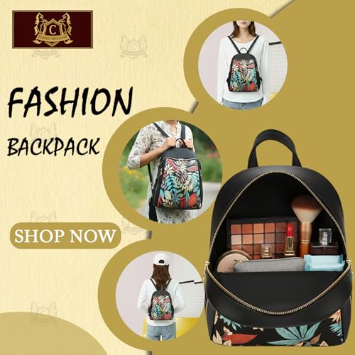 Image of Ethnic Style Waterproof Oxford Backpack for Women & Girls | Fashion Travel Canvas Look Nylon Bag | Large Capacity Printed Laptop Backpack for College