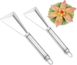 Fruit Carving Knife,2Pcs Fruit Carving Cutter,Antislip Engraving Blades Fruit Carving Tool,Stainless Steel Vegetable Fruit Carving Tool Kitchen Gadget Knife Fruit Slicer,Fruit Vegetable Carving Tools