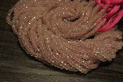 Quartz rose LKBEADS 3.5mm fini les perles ternes avec ces rondelles facettées super brillantes