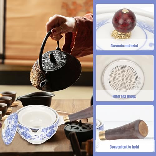 Juego de té de cerámica de diseño chino para relajarse en casa 7