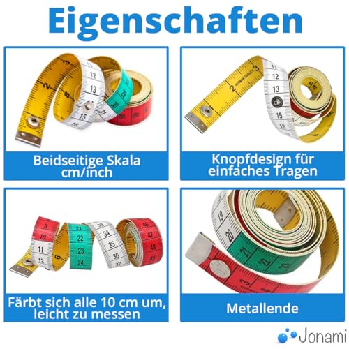 Maßband Schneider Nähen Rollmaßband flexibel Zentimeter Zoll doppelseitig cm inch Körpermaßband Metermaß – 150 cm