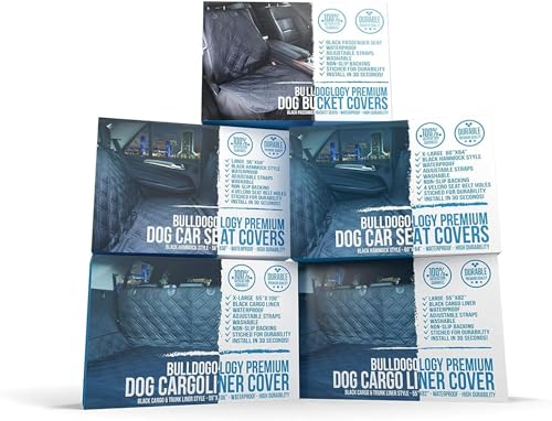 Large-Black Front Seat, Backseat, and Cargo Liner Cover Bundle