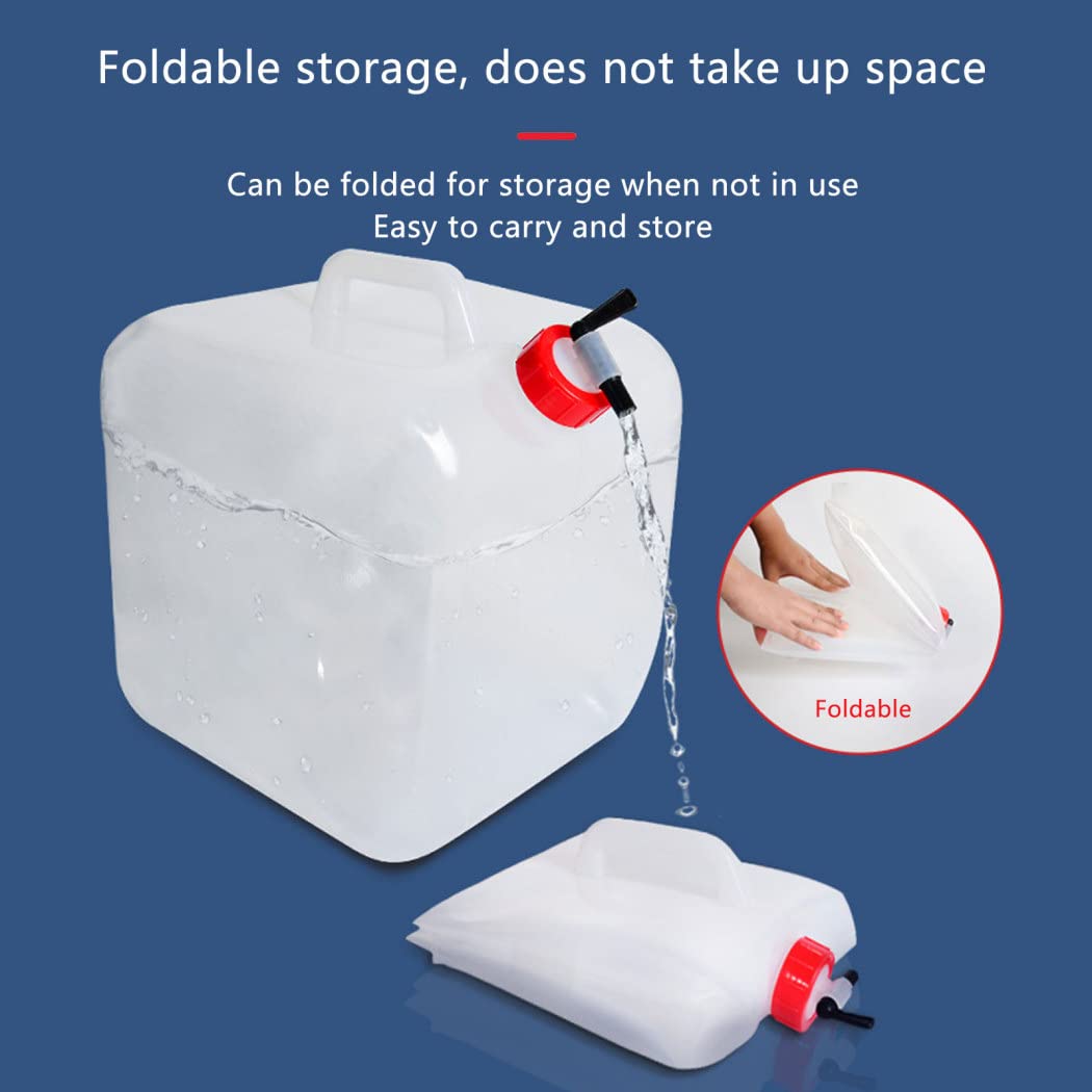 Bidón de Agua con Grifo, Bidón de Agua Plegable, 2 Piezas Bolsa de Agua Potable Portátil Depósito de Agua Contenedores,Bidón Plegable con Asay Tapa de Rosca para Camping,Senderismo