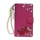 【Salon de M】ケース AQUOS sense9 SH-53E SH-M29 SHG14 対応 手帳型ケース スマホカバー 鏡付きミラー ダイヤカバー PUレザー 携帯 おしゃれ 人気 きらきら パール PUTZ-24-2-4 ラディッシュ