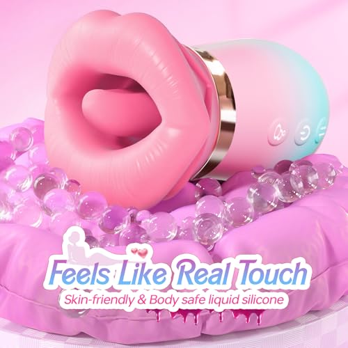 Image of Vibrator Adult Sex Toys for Women - Sovokn 5IN1 Mouth Sucking Vibrator Rose Sex Toy, 10 Tongue Licking, 3 Auto & 1 Manual Sucking Adult Toys New APP, Anal Clit Nipple Vibrators Female Couples Sex Toys