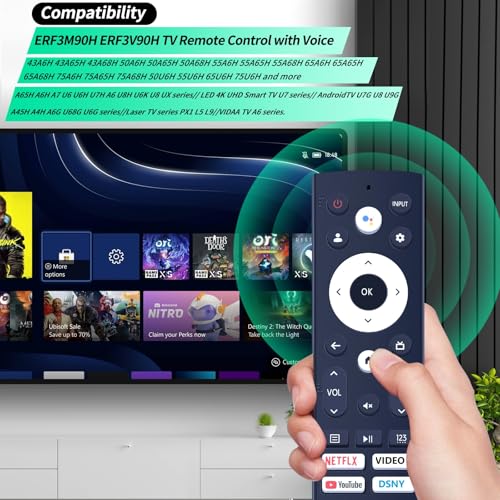 Télécommande ERF3M90H pour TV Hisense Android compatible avec modèles U8H et U7H - 2