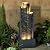 Garden Fountains Outdoor Modern Cascading Indoor Water Fountain, 49.6" H Tall Floor - Standing Fountain with Lights for Garden, Patio, Yard, Deck and Home Art Decor