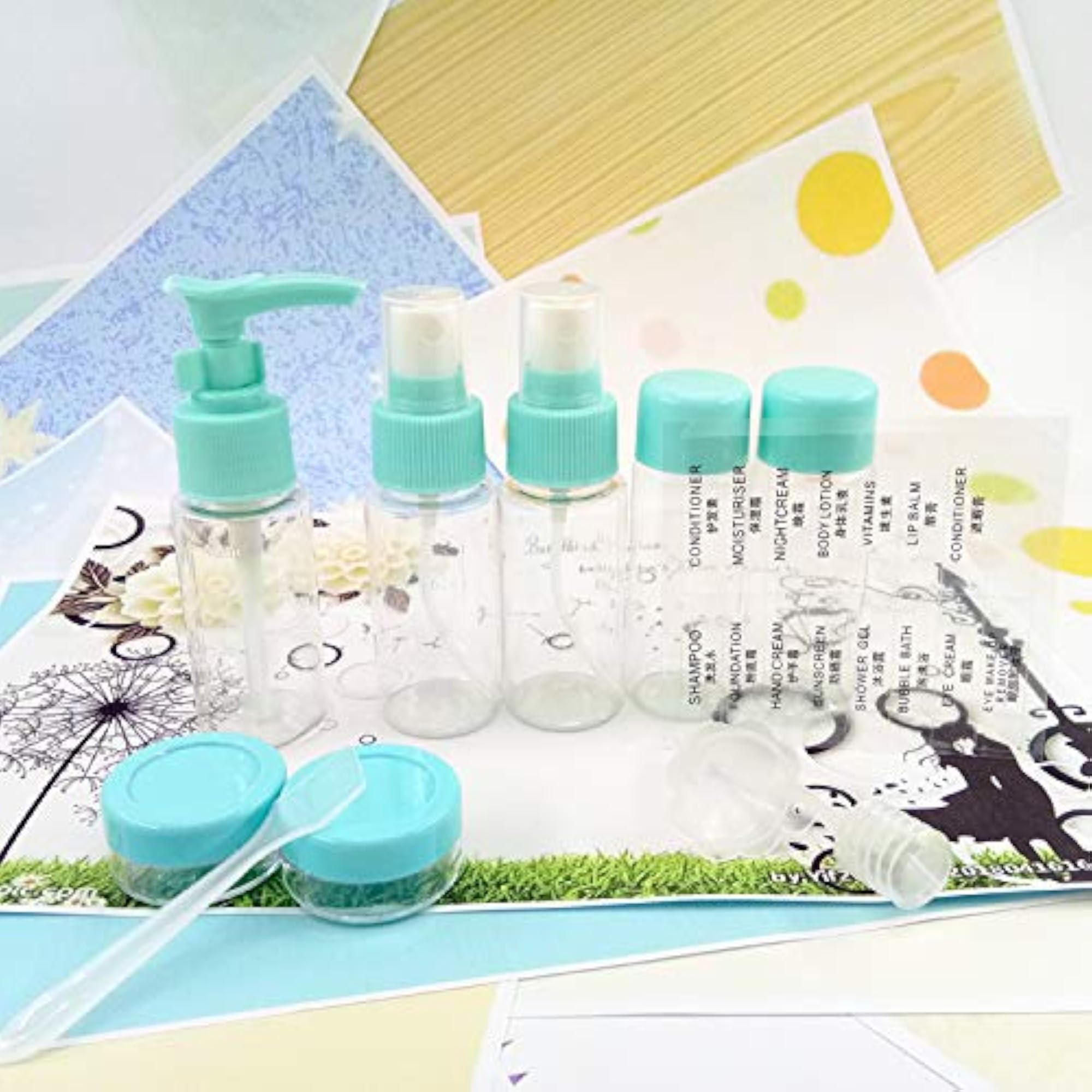7-Pcs Travel Bottles Kit, Refillable Leak Proof Containers