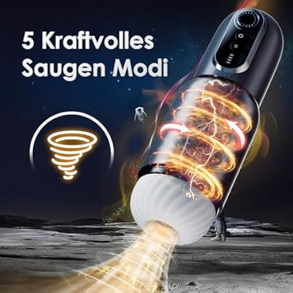 Masturbador Masculino Eléctrica, Juguetes Eróticos Para Pareja Sexuales con 5 Rotaciones Telescópicas y 5 Modos de Succión, Juguetes Sexuales CVT Masturbádores Masculino Real con Soporte de Ventosa