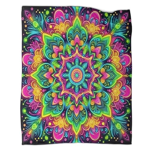 Couverture microfibre chaude et moelleuse jeté de canapé mandala - 3