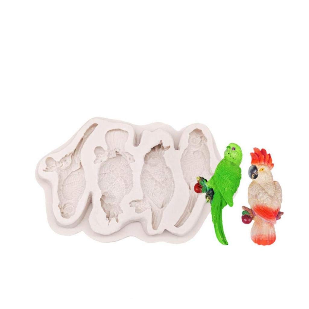 Moule silicone oiseau 3D haute précision pour pâtisserie et art d'argile