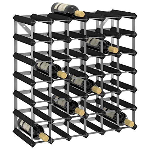 Soporte para 42 Botellas de Vino SKM Madera de Pino Negro miniatura 1