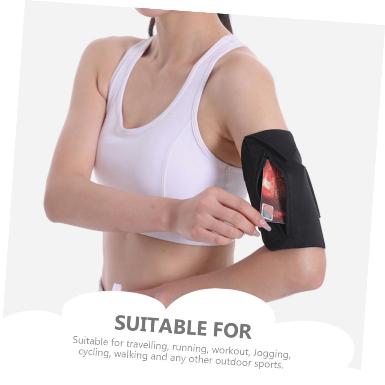 Uonlytech 4piezas Bolsillo Multifuncional para Teléfono Brazo y Soporte Deportivo para Correr y Actividades Al Aire Compatible Smartphones hasta Ligera y Lavable