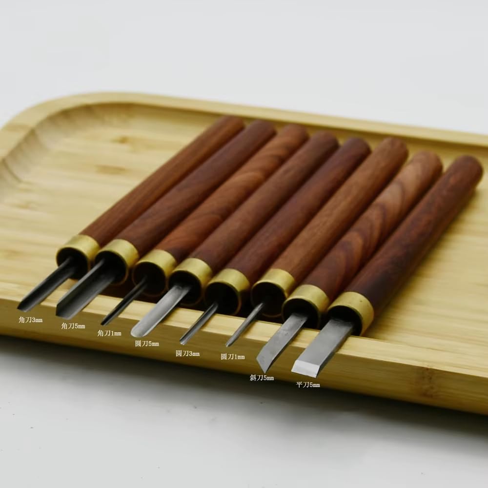 Juego de 8 cuchillos para tallar bloques de madera
