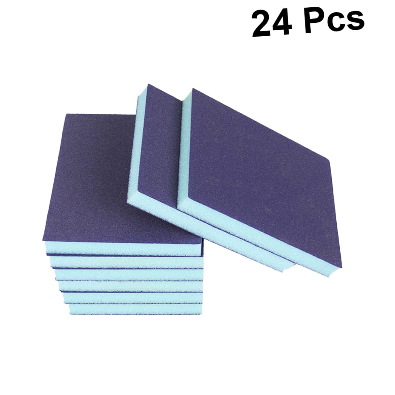 HOLIDYOYO 24Pcs Abrasive Sponge Grinding Blocks for Wall Polishing Dual Sided Sanding Pads for Furniture and Kitchen Cleaning and Hand Tool