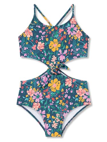 Image of Dvenki Girls Cutout One Piece Swimsuit Adjustable Straps Sizes 6X-16