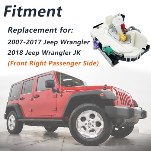 Image of Door Lock Actuator Compatible with 2007-2017 Wrangler - 2018 Wrangler JK Front Right Passenger Side