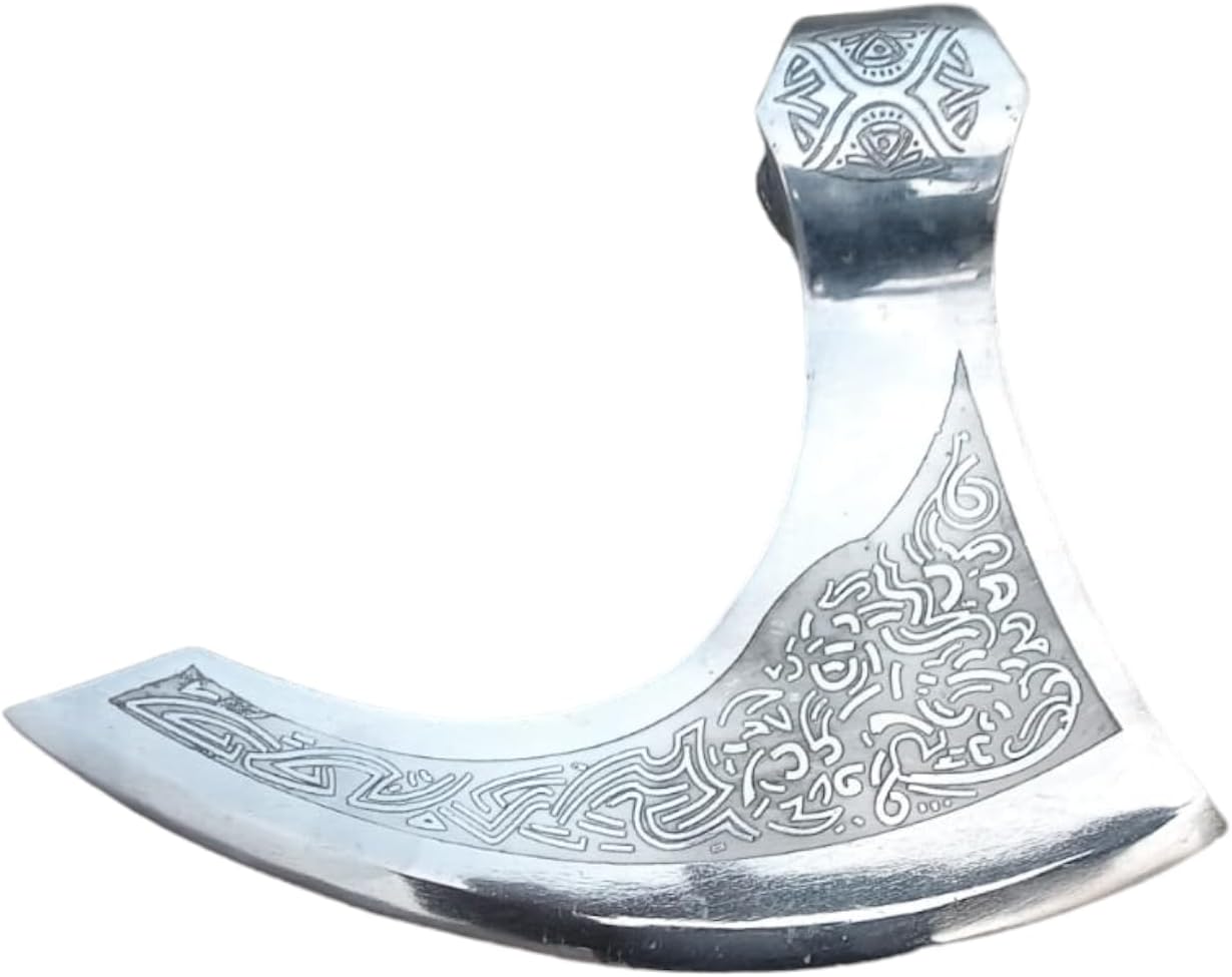 Viking Axe Blade Forged Camping Axe, High Carbon Steel EN 45 Sharp Blade Viking Bearded Nordic, Handmade Camping Axe Hatchet-Norse Axe, Tomahawk Vikings Bearded A06 Axe AZHAN STEEL CRAFT