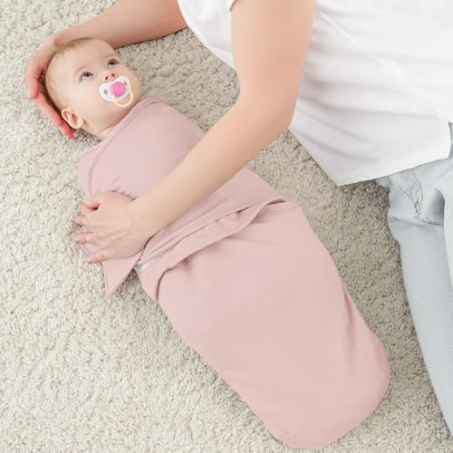 Image of Susurration Swaddle Sleep Sacks 3 Pack 100% Muslin Cotton Swaddle Blanket Small Baby Wrap for 0-3 Months Newborn Sleep Sack Girls,Boys,Infants Essentials,Adjustable Wearable Sleeping Sack(Purple)