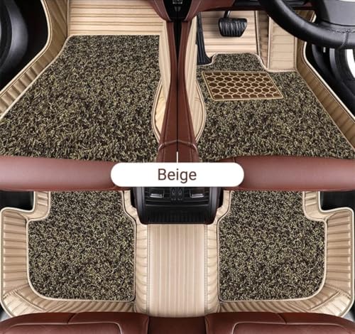 Image of CHIRON 10D Compatible with Maruti Brezza Custom Fitted Faux Leather 10D Antiskid Car Floor Mats - Beige