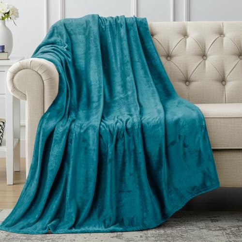 Image of Utopia Bedding Fleece Blanket Throw Size Turquoise 300GSM Luxury Anti-Static Fuzzy Soft Microfiber Blanket for Couch, Sofa and Bed (50x60 Inch)