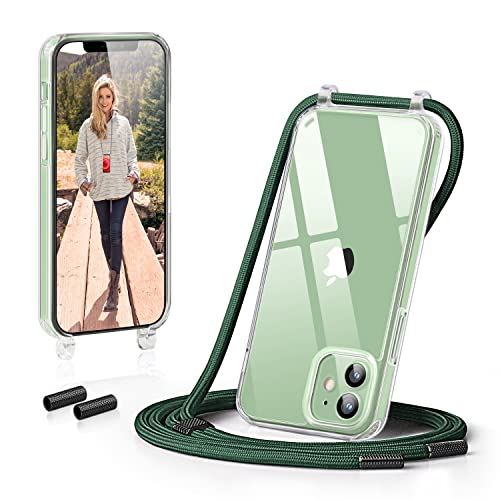 GOODVISH Handykette Kompatibel mit Apple iPhone 13 iPhone 14 Display, Necklace Hülle mit Band Handyhülle für zum Umhängen, Transparent Case mit Schnur, Kameraschutz und Bildschirmschutz