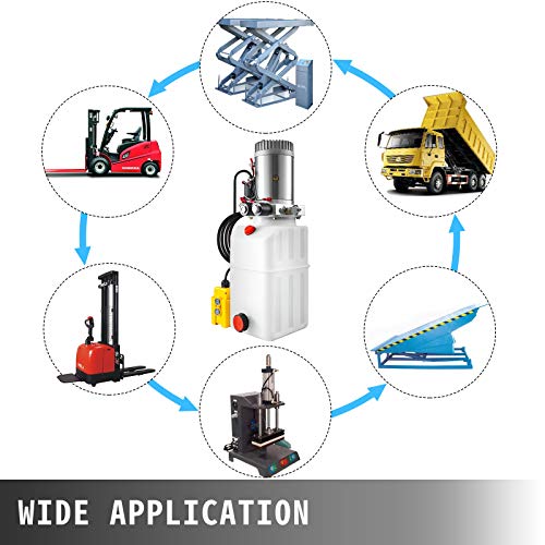 Image of Mophorn 6 Quart Hydraulic Pump Hydraulic Power Unit (Plastic, 6 Quart /Double Action)