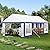 PHI VILLA 26'x13' Outdoor Heavy Duty Party Tent Large Commercial Canopy Wedding Event Tent Shelter Canopy Carport with Removable Sidewalls & 3 Storage Bags for Patio Outdoor Garden Events, Blue