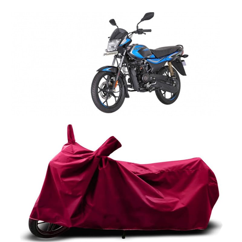 Image of DUFFEL-Two Wheeler Bike Body Cover Compatible for Bajaj Platina 110 H-Gear Bs6 Heat Protectio /UV-Rays /Birds Dropping /DustProof /Waterproof Indoor Outdoor and Parking Full Body Protection [MAHROON]