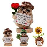 TerraDesign Patata positiva enamorada – Peluche ganchillo de lana con frase romántica en italiano – Caja de regalo San Valentín – Idea original para pareja, novio, novia, aniversario, amor