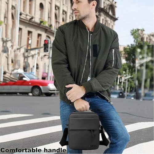 A-QMZL Umhängetasche Herren Schultertasche Herrentasche Klein Wasserdichte Crossbody Bag Brusttasche Handytasche für Tägliches Leben Reise (schwarz)