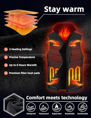 Professional Men's Heated Vest with 12000mAh Large Capacity Battery Pack3