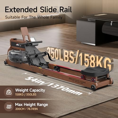 Image of JOROTO Water Rowing Machines for Home, Foldable Rowing Machine with 400LBS Weight Capacity, Dedicated Monitor & Bluetooth APP, Large Water Tank & Comfortable Seat for Immersive Water Rower