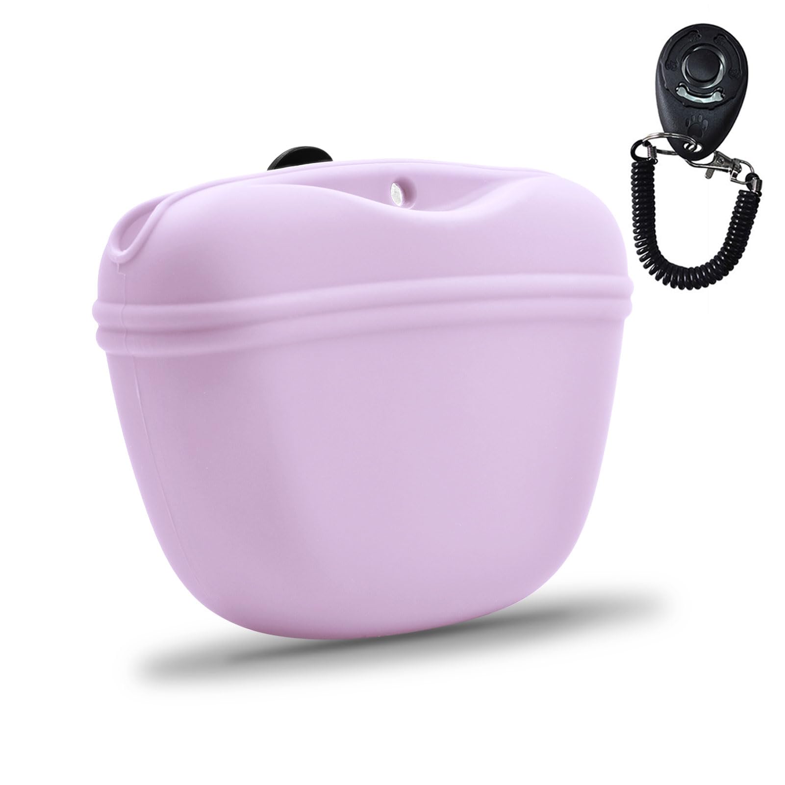 AUDWUD Silicone Dog Treat Pouch,Clip on Portable Training Container,Convenient Magnetic Buckle Closing and Waist Clip,No BPA