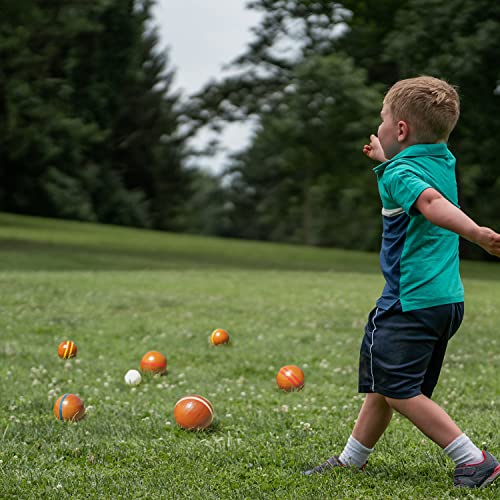 Funliktod Hardwood Bocce Ball Set With 8 Wooden Balls&White Pallino & Carry Case & Measuring Tape For Family Outdoor Lawn Beach Backyard Games (2.95') #TOP5
