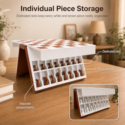 Set de Ajedrez 3D Plegable con Tablero Magnético miniatura 3