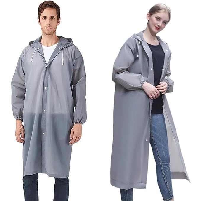 vihalkrupa EVA Raincoat for Men & Women | Free Size Waterproof Hooded Raincoat | Lightweight Reusable Rain Wear for Bike, Travel & Outdoor (White)-picture-30