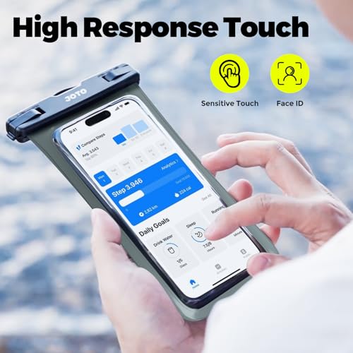 Image of JOTO Up to 7 inch Universal Waterproof Phone Case for iPhone 17 Air 16 15 14 13 12 11 Plus Pro Max, IPX8 Cellphone Dry Bag XR X SE, Galaxy S23 S22 S21 S20+ S20 S10 Plus Note, Pixel -Grey