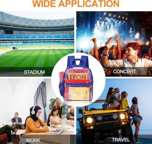 Image of Oraben Clear Backpack Stadium Approved, Clear Bag 12 x 6 x 11 in, Small Transparent Backpack for Concerts, Sports Events, Festivals, Waterproof, Adjustable Straps, Women Men